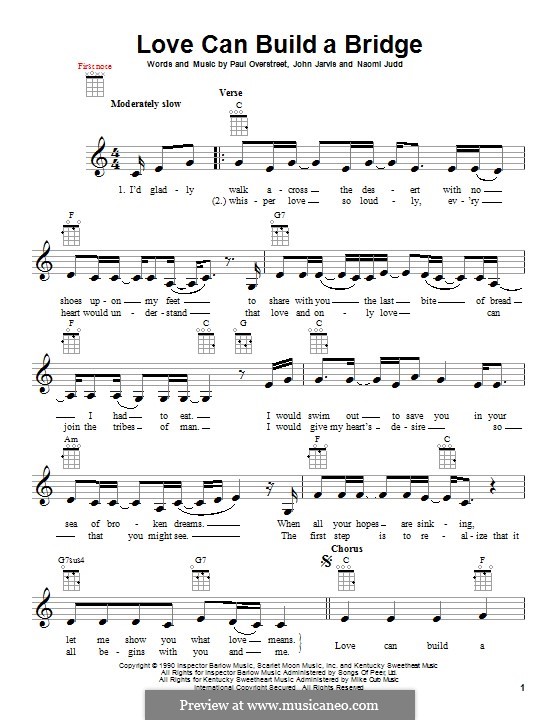 Love Can Build a Bridge by J. Jarvis, N. Judd, P. Overstreet on MusicaNeo