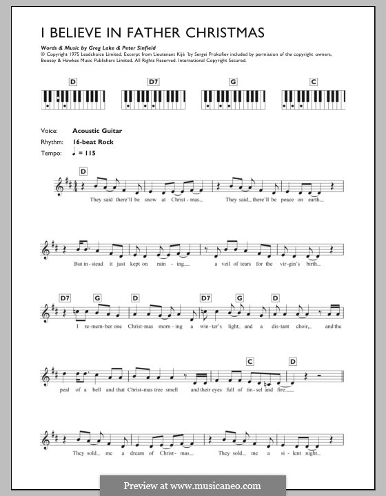 I Believe in Father Christmas (Emerson, Lake & Palmer) by G. Lake on