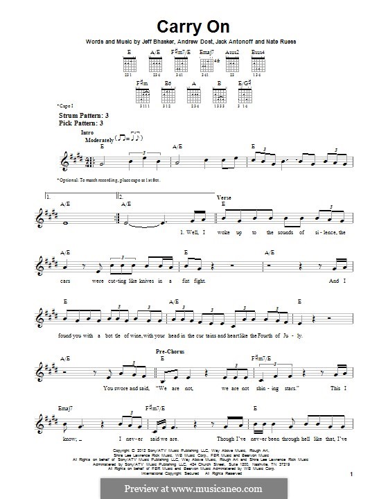 Carry on (Fun) by J. Bhasker, J. Antonoff, A. Dost, N. Ruess on MusicaNeo