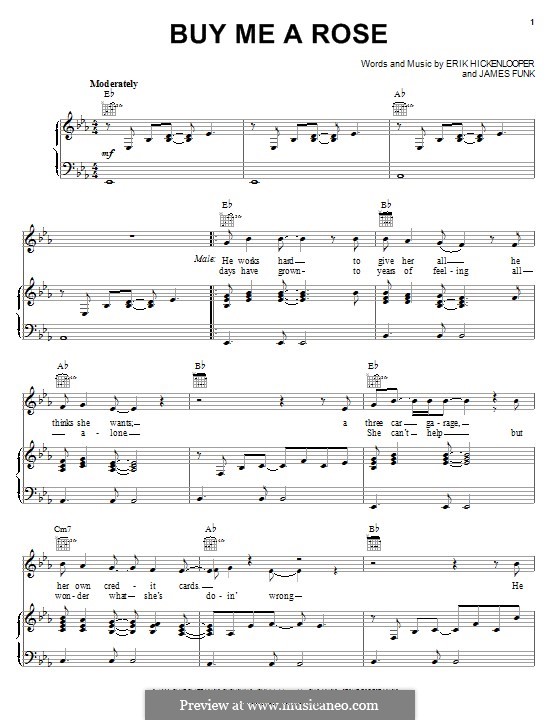 Buy Me a Rose (Kenny Rogers) by E. Hickenlooper, J. Funk on MusicaNeo