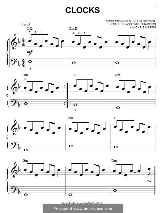 Clocks (Coldplay) by C. Martin, G. Berryman, J. Buckland, W. Champion