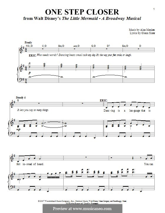 One Step Closer by A. Menken sheet music on MusicaNeo