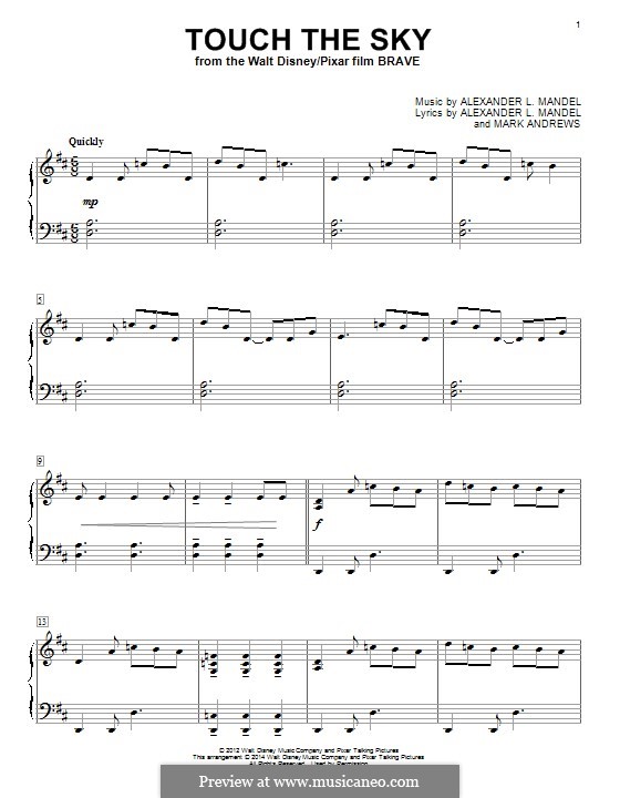 Touch the Sky (Julie Fowlis) by A.L. Mandel sheet music on MusicaNeo