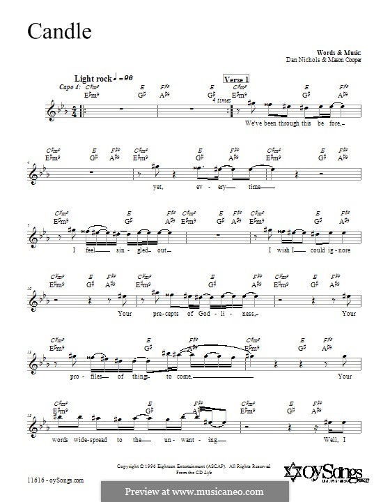 Candle by D. Nichols sheet music on MusicaNeo