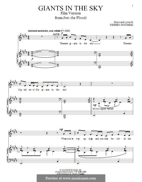 Giants in the Sky by S. Sondheim sheet music on MusicaNeo