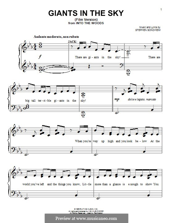 Giants in the Sky by S. Sondheim sheet music on MusicaNeo