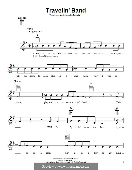 Travelin' Band (Creedence Clearwater Revival) by J.C. Fogerty on MusicaNeo