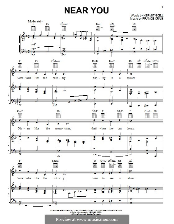 Near You by F. Craig sheet music on MusicaNeo