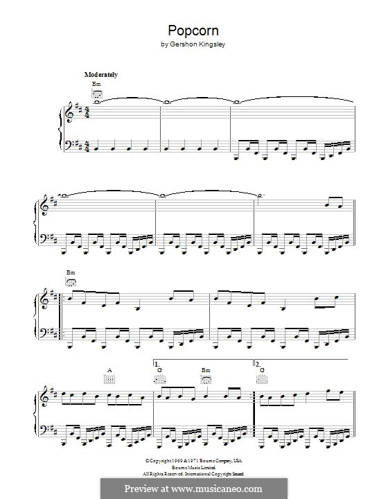 Popcorn by G. Kingsley sheet music on MusicaNeo