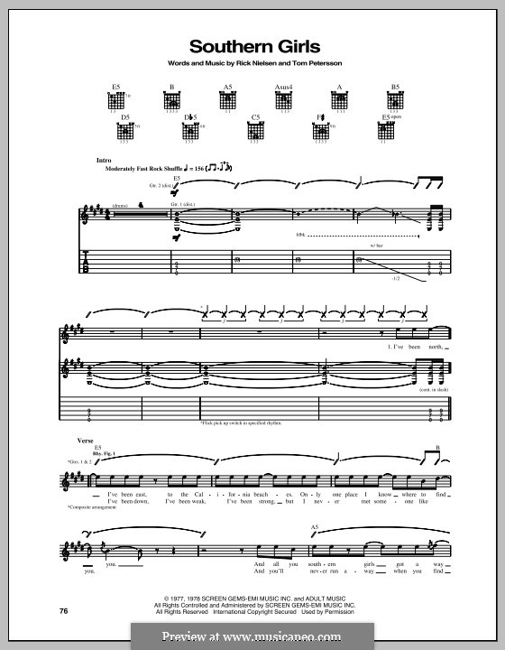 Southern Girls (Cheap Trick) by R. Nielsen, T. Petersson on MusicaNeo