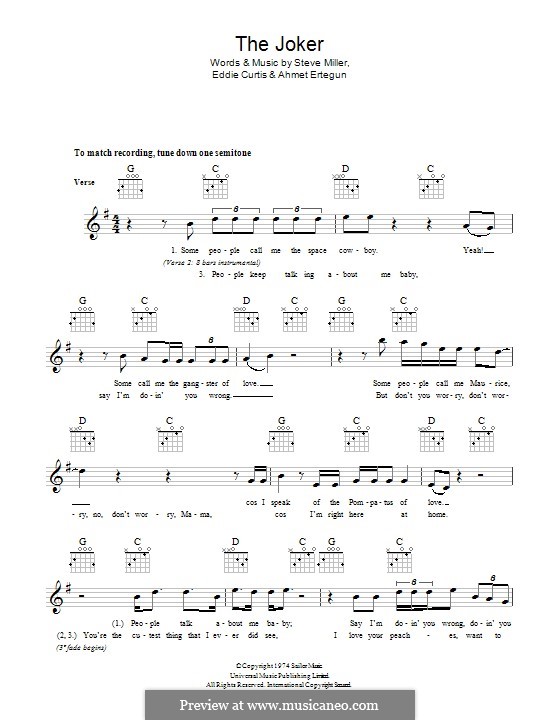 The Joker (Steve Miller Band) by A. Ertegun, E. Curtis, S. Miller on