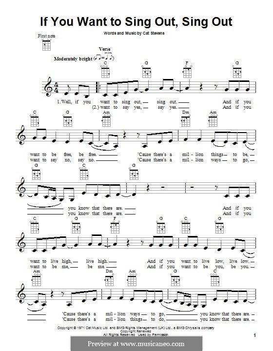 If You Want to Sing Out, Sing Out by C. Stevens sheet