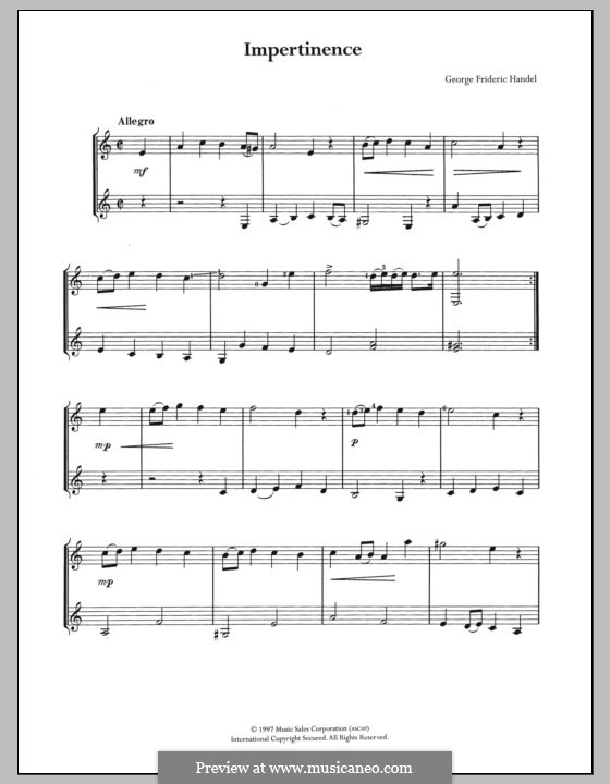 Aylesford Pieces by G.F. Händel sheet music on MusicaNeo