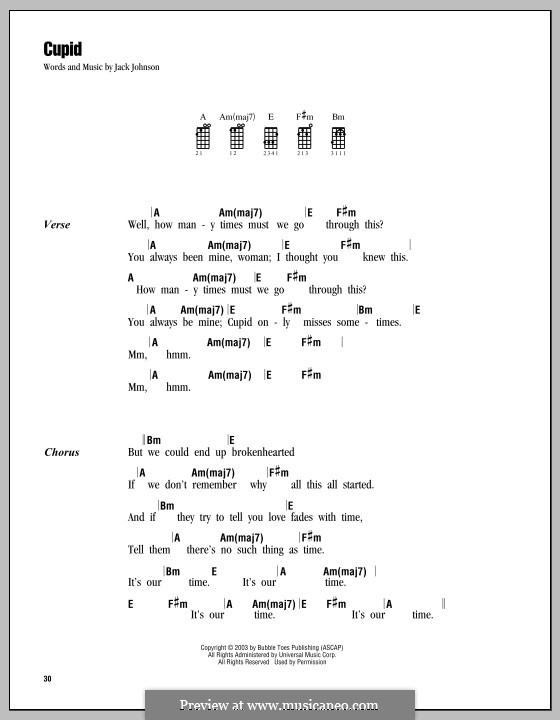 Cupid by J. Johnson sheet music on MusicaNeo