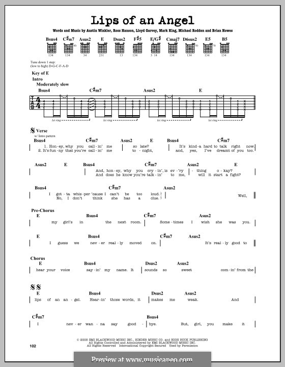 Lips of an Angel (Hinder) by A. Winkler, B. Howes, L. Garvey, M. King