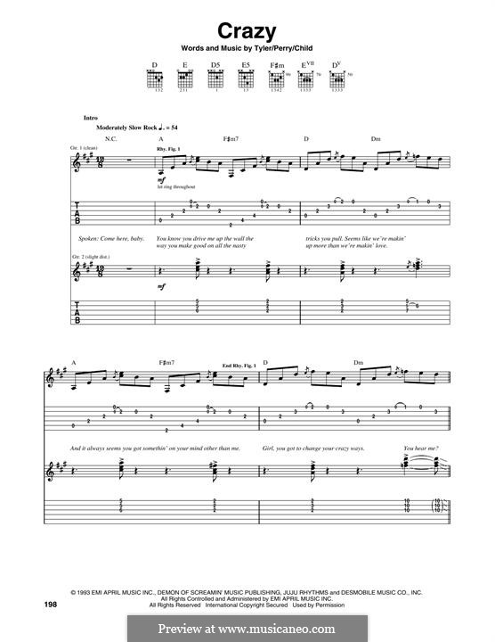 Crazy (Aerosmith) by D. Child, J. Perry, S. Tyler on MusicaNeo