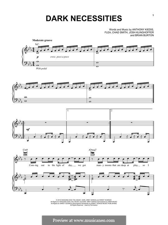 Dark Necessities (Red Hot Chili Peppers) by Flea, A. Kiedis, B. Burton