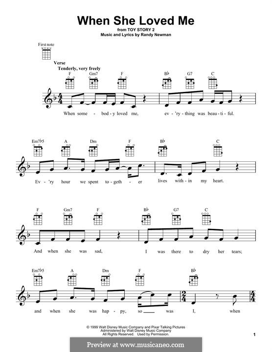 When She Loved Me (from Toy Story 2) by R. Newman on MusicaNeo