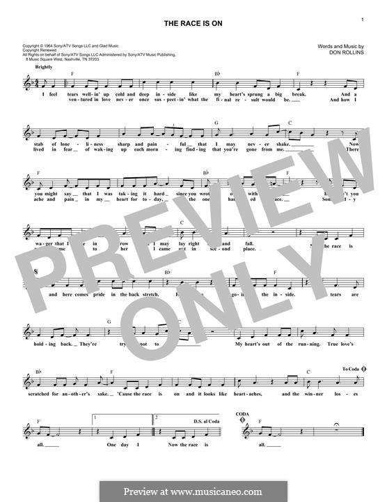 The Race Is on by D. Rollins sheet music on MusicaNeo