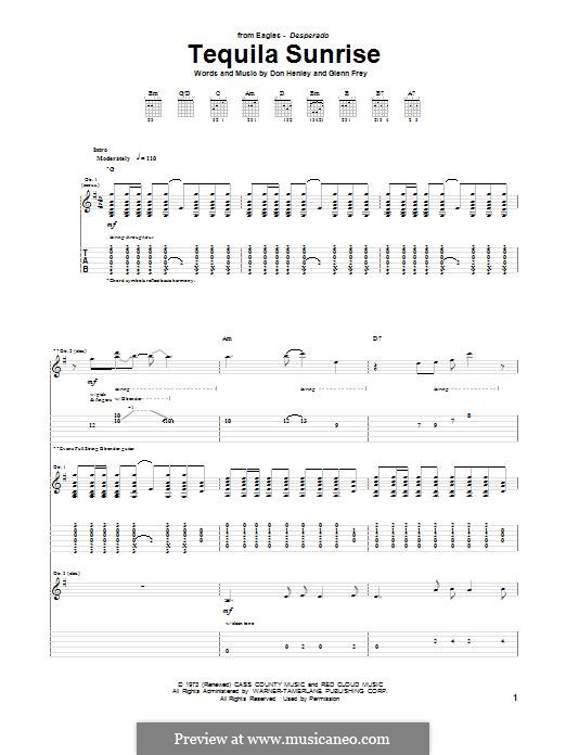 Tequila Sunrise (The Eagles) by D. Henley, G. Frey on MusicaNeo