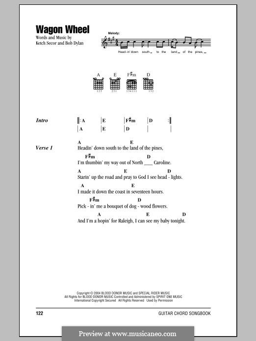 Wagon Wheel (Old Crow Medicine Show) by B. Dylan, K. Secor on MusicaNeo