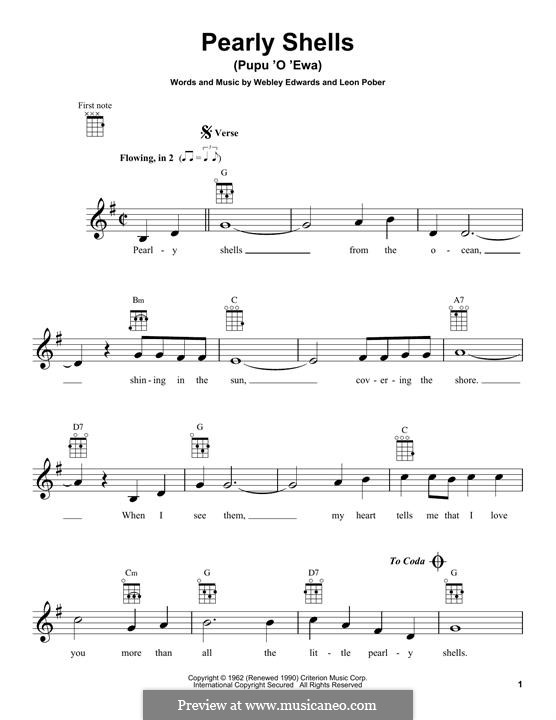 Pearly Shells by L. Pober, W. Edwards sheet music on MusicaNeo