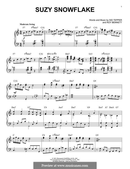 Suzy Snowflake (Rosemary Clooney) by R.C. S. Tepper on MusicaNeo