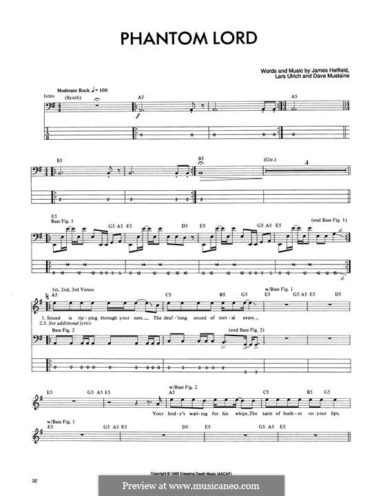 Phantom Lord (Metallica) by D. Mustaine, J. Hetfield, L. Ulrich on