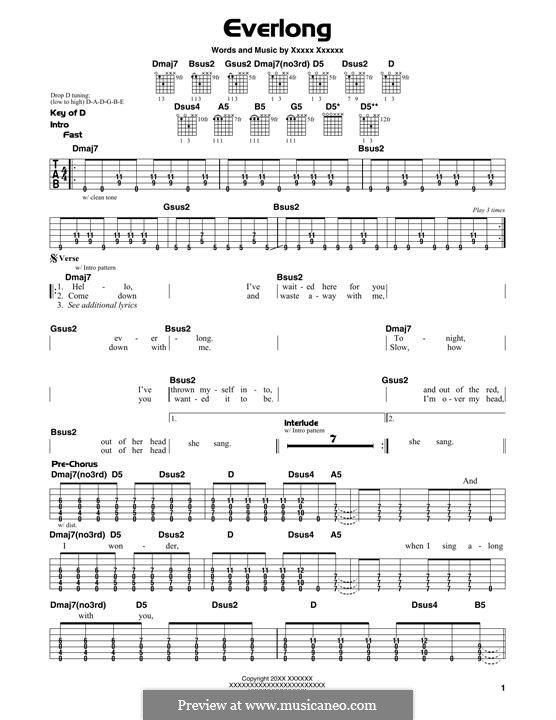 Foo Fighters Everlong Chords Sheet and Chords Collection