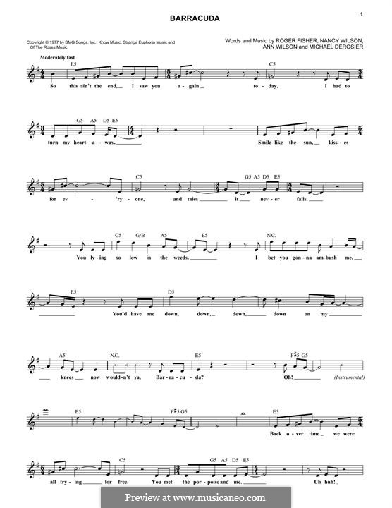 Barracuda (Heart) by A. Wilson, M. Derosier, N. Wilson, R. Fisher on