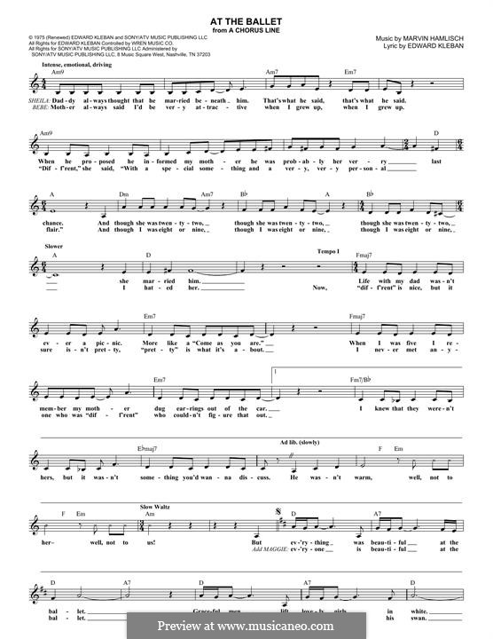 At the Ballet (from A Chorus Line) by M. Hamlisch on MusicaNeo