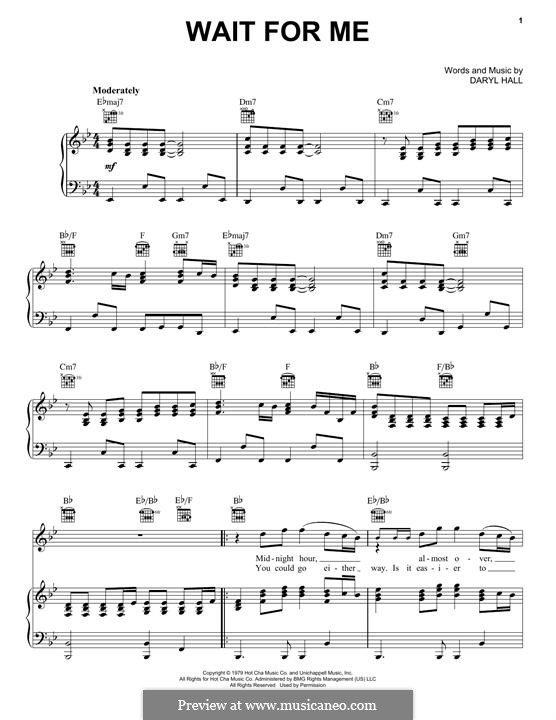 Hall & Oates "Wait For Me" Sheet Music Notes | Download Printable Pdf Score 161580 Wait For Me (Hall & Oates) By D. Hall, J. Oates - Sheet Music On Musicaneo