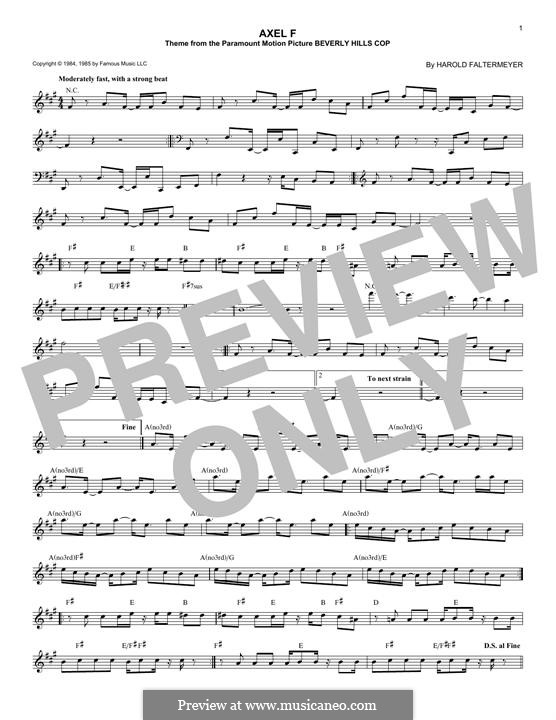 Axel F (from Beverley Hills Cop) by H. Faltermeyer on MusicaNeo