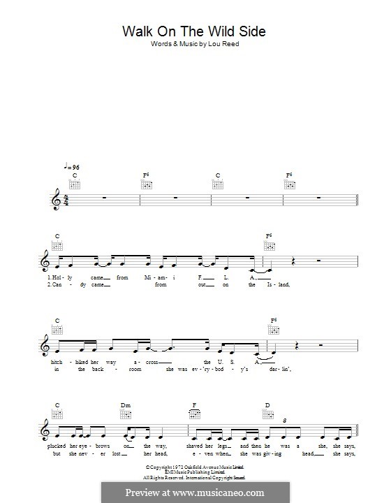 Walk on the Wild Side by L. Reed sheet music on MusicaNeo