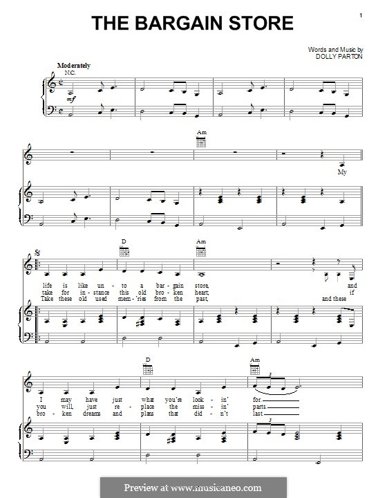 The Bargain Store by D. Parton sheet music on MusicaNeo