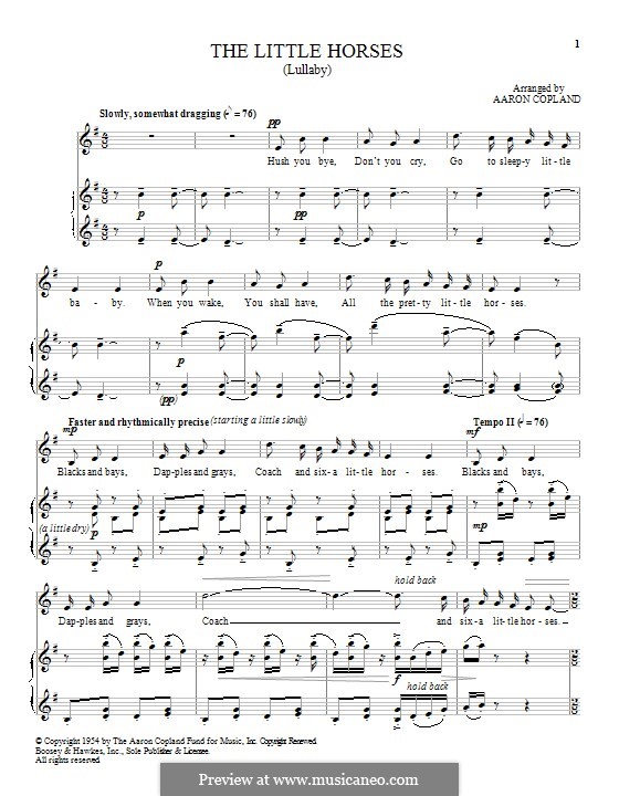 The Little Horses by folklore sheet music on MusicaNeo