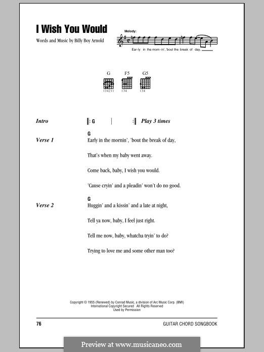 I Wish You Would by E. Clapton sheet music on MusicaNeo