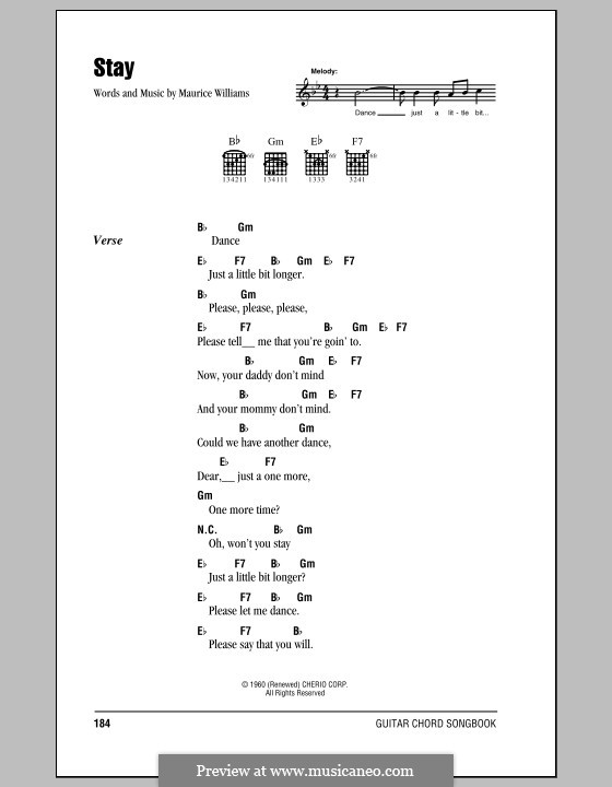 Stay by M. Williams sheet music on MusicaNeo