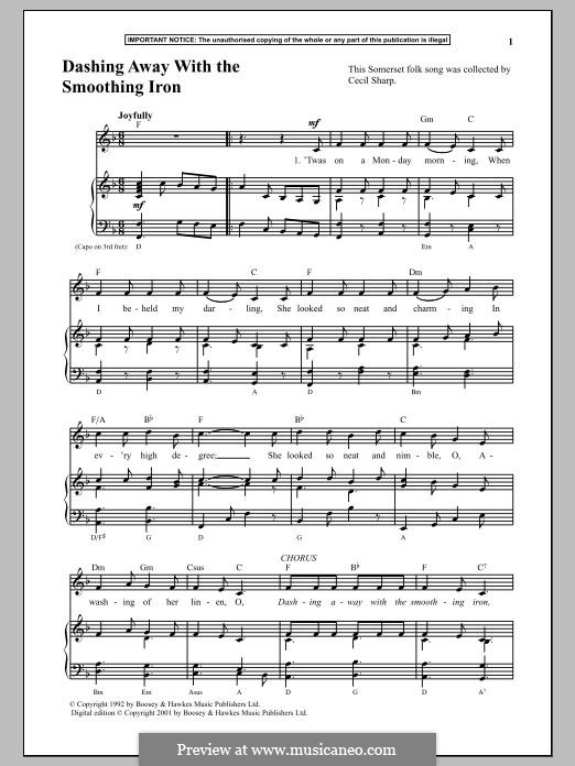Dashing Away with the Smoothing Iron by folklore sheet music on MusicaNeo