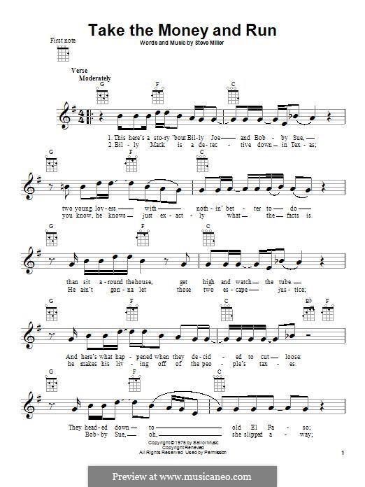 Take the Money and Run (Steve Miller Band) by S. Miller on MusicaNeo