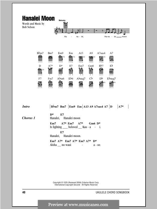 Hanalei Moon by B. Nelson sheet music on MusicaNeo