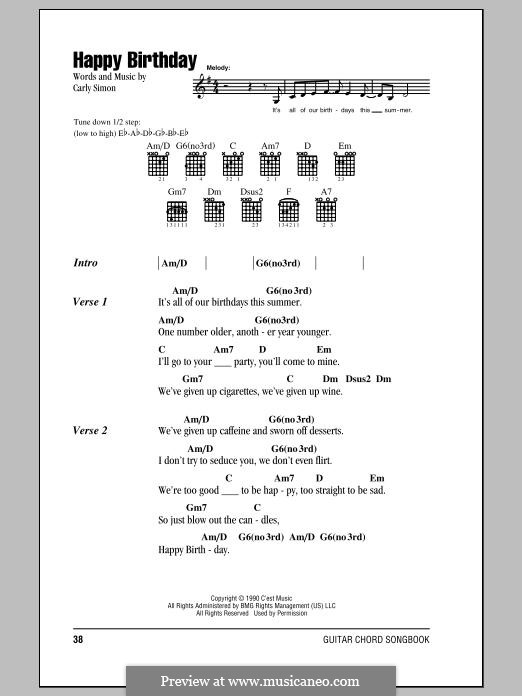 Happy Birthday by C. Simon sheet music on MusicaNeo
