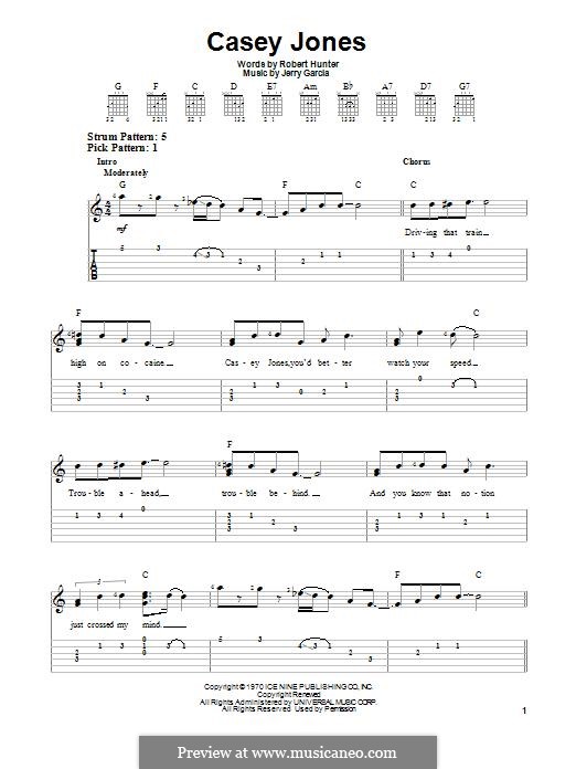 Casey Jones (Grateful Dead) by J. Garcia, R. Hunter on MusicaNeo