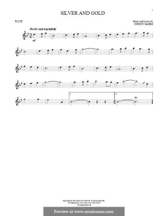 Silver and Gold by J. Marks sheet music on MusicaNeo