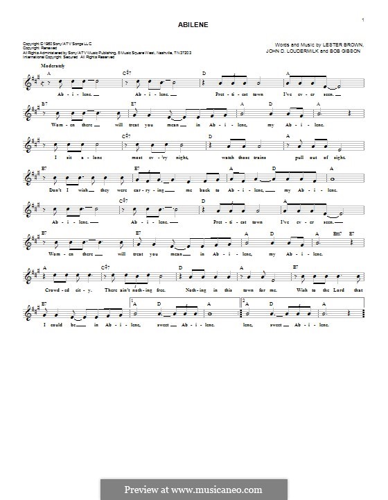 Abilene Hamilton IV) by J.D. Loudermilk, B. Gibson, L. Brown on