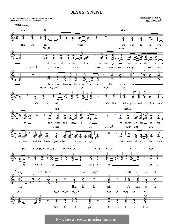 Jesus is Alive by R. Kenoly sheet music on MusicaNeo