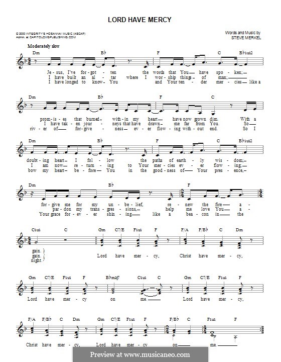 Lord Have Mercy by S. Merkel sheet music on MusicaNeo