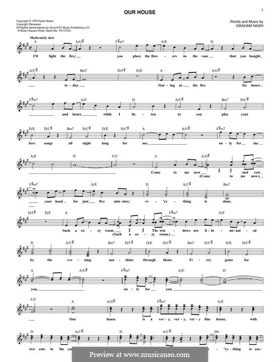 Our House (Crosby, Stills & Nash) by G. Nash sheet music on MusicaNeo
