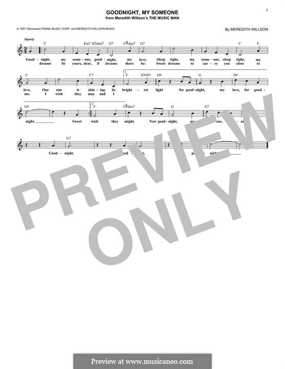 Goodnight, My Someone by M. Willson sheet music on MusicaNeo