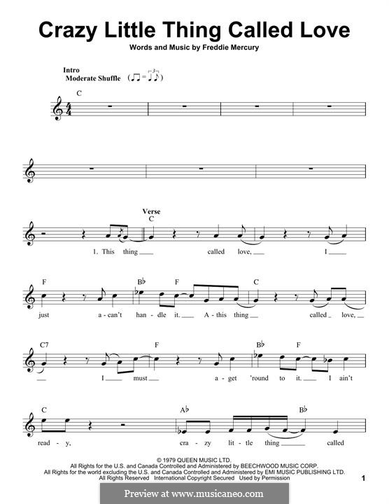 Crazy Little Thing Called Love (Queen) by Freddie Mercury on MusicaNeo